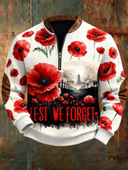 Men's Remembrance Day Lest We Forget Printed Sweatshirt