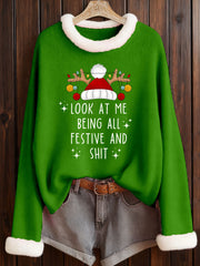 Women's Look At Me Being All Festive And Shit Printed Casual Top