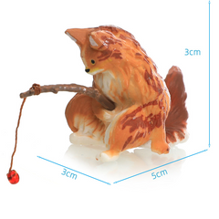 Miniature Fishing Cat Figurine Set