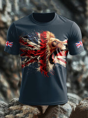 Men's UK Lion Flag Printed T-shirt