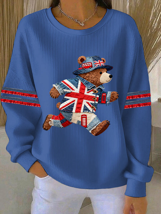 Women's British style  Print Casual Sweatshirt