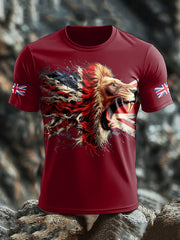 Men's UK Lion Flag Printed T-shirt