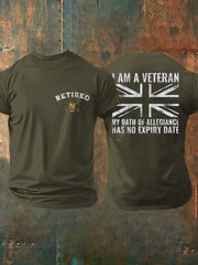 Men's British Veteran Retired Printed T-shirt