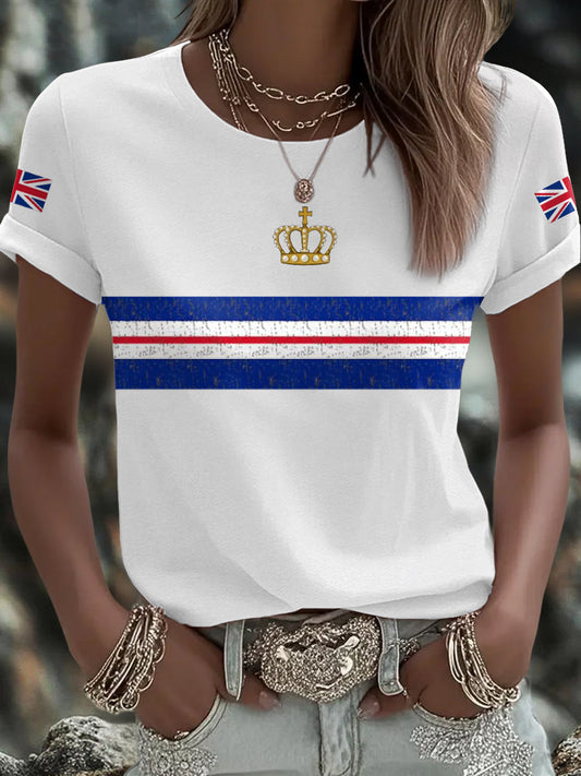 Women's UK Flag Art Printed T-shirt