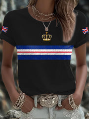 Women's UK Flag Art Printed T-shirt