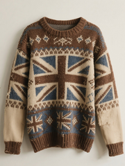 Men's  British Falg Printed imitation sweater