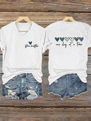 Women's Mental Health Awareness You Matter One Day At A Time Short Sleeve T-Shirt