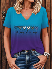 Women's Mental Health Awareness One Day At A Time Short Sleeve T-Shirt