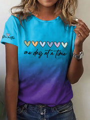 Women's Mental Health Awareness One Day At A Time Short Sleeve T-Shirt