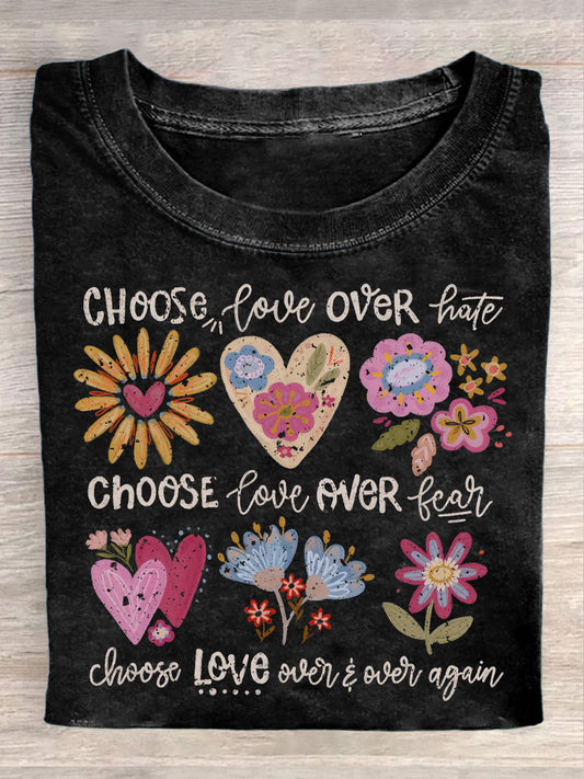 Women's Mental Health Choose Love Printed T-shirt