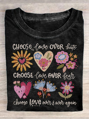 Women's Mental Health Choose Love Printed T-shirt