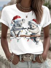 Women's Funny Christmas Printed T-shirt