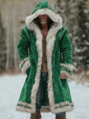 Men's Christmas Inspired Furry Hooded Coat
