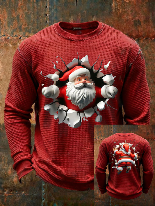 Men's Christmas Waffle Casual T-shirt