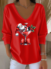 Women's Santa Claus V-Neck T-Shirt