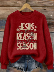 Women's Jesus Is The Reason For The Season Printed Casual Top