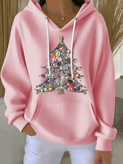 Women's Christmas tree print Hoodie