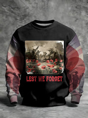 Men's Remembrance Day Lest We Forget Printed Sweatshirt