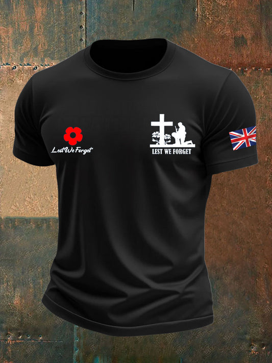 Men's british veteran imitation cotton short-sleeved T-shirt