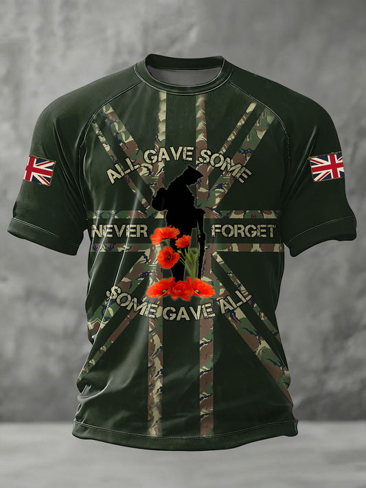 Men's Remembrance Day Lest We Forget Short Sleeve T-shirt