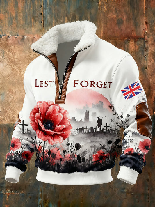 Men's Remembrance Day Lest We Forget Printed Sweatshirt