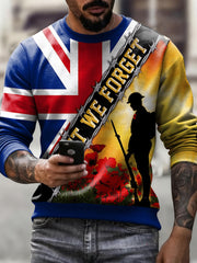 Men's Remembrance Day Printed Crew Neck Sweatshirt