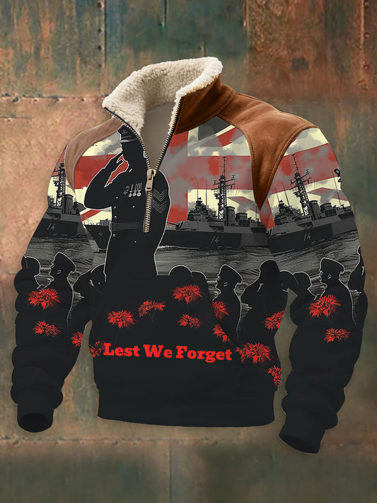 Men's Remembrance Day Lest We Forget Printed Sweatshirt