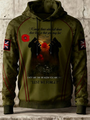 Men's 11th November Remembrance Day LEST WE'S FORGET Poppy Remembrance Hoodie