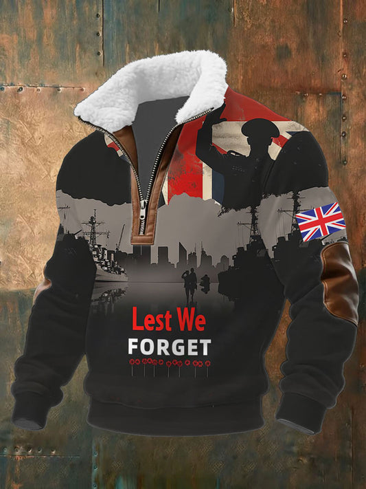 Men's Remembrance Day Lest We Forget Printed Sweatshirt