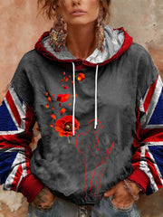 Women's Remembrance Day Lest We Forget Drawstring Hoodie