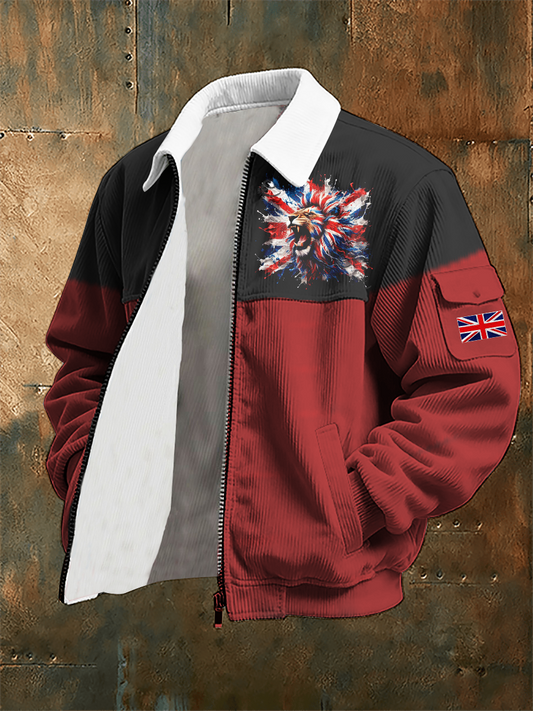 Men's Lion Flag Print Jacket