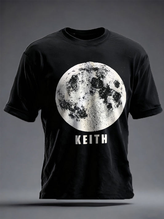 Men's UK Mod Music Lover Moon Printed T-shirt