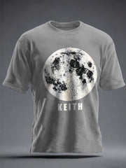 Men's UK Mod Music Lover Moon Printed T-shirt