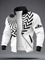 Men's UK Mod Music Lover Moon Printed Coat