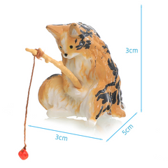 Miniature Fishing Cat Figurine Set